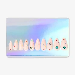 Press-on nails - Hearts and rhinestones