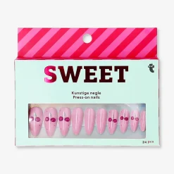 Press on nails - Pink cherries