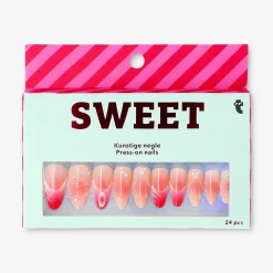 Press on nails - Pink with pearls