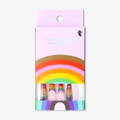 Press on nails - Rainbow rhinestones