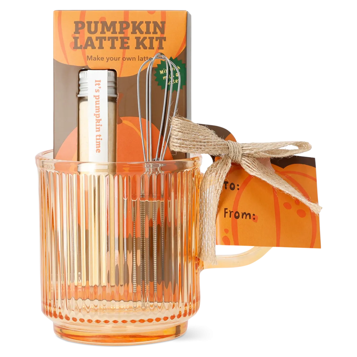 Pumpkin spice kit with mug, whisk and pumpkin spice powder