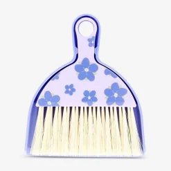 Purple dustpan set with flowers