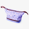 Purple floral toiletry bag with two compartments