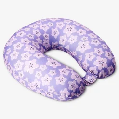 Purple floral travel pillow