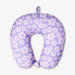 Purple floral travel pillow