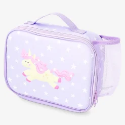 Purple lunchbox bag with unicorn motif - 19x25 cm