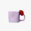 Purple mug with embossed bow - 300 ml