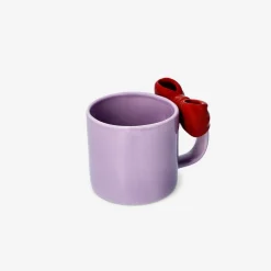 Purple mug with embossed bow - 300 ml