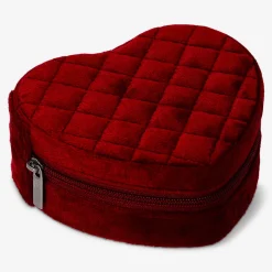 Quilted heart jewellery box - 9x10 cm
