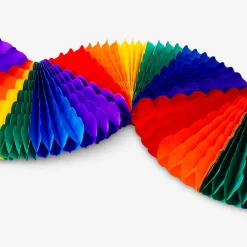 Rainbow paper fans garland - 160 cm