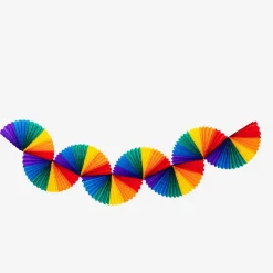 Rainbow paper fans garland - 160 cm