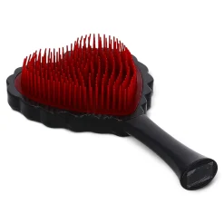 Red and black heart hairbrush
