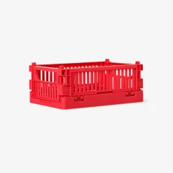 Red collapsible storage box with lid - 20x30 cm