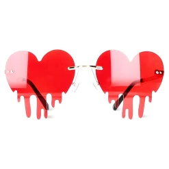 Red drip hearts party glasses