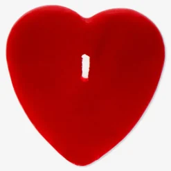 Red heart shaped pillar candle - 6 cm