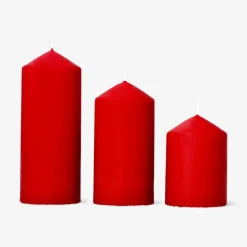Red pillar candles - 3 pcs