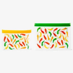 Reusable grip seal bags with chilli print - 2 pcs