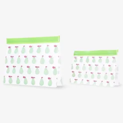Reusable grip seal bags with green pears - 2 pcs