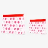 Reusable grip seal bags with red apples - 2 pcs