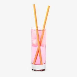 Reusable striped straws - 8 pcs