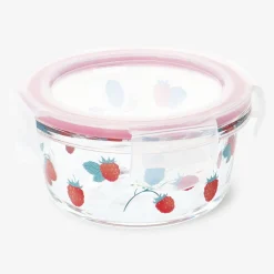 Round food container with raspberry print - 12 cm