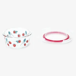 Round food container with raspberry print - 12 cm