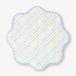 Round quilted placemat with striped pattern - 40 cm