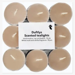 Scented Tealights with White Musk and Vanilla Fragrance - 18 pcs