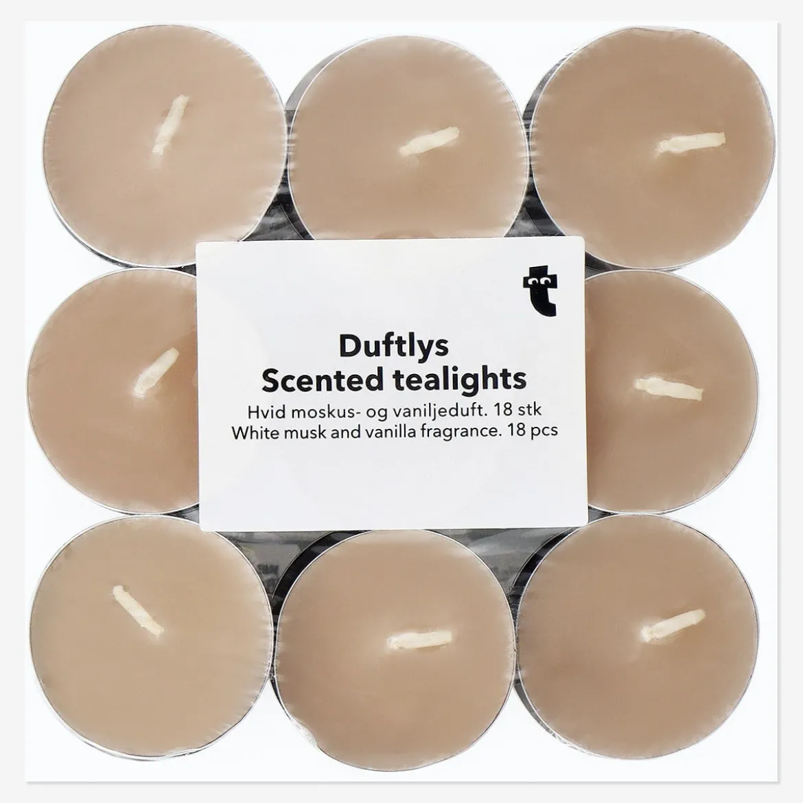 Scented Tealights with White Musk and Vanilla Fragrance - 18 pcs