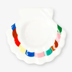 Seashell tealight holder - 10 cm white base