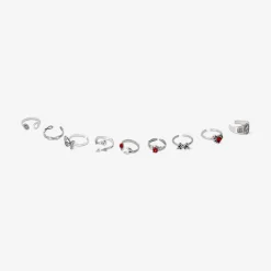 Set of adjustable rings - Romantic gothic - 9 pcs