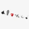 Set of stud earrings - Gothic designs - 6 pcs