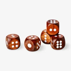 Set of wooden dice - 5 pcs