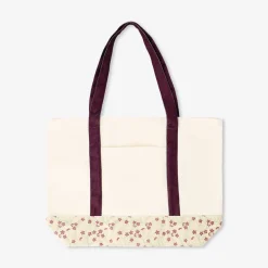 Shopper bag - Floral with burgundy strap
