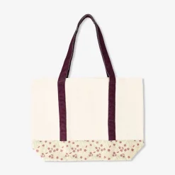 Shopper bag - Floral with burgundy strap