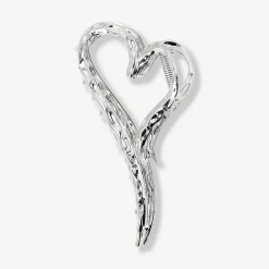Silver heart hair clip