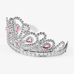 Silver tiara with gemstones - For kids