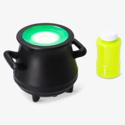 Soap bubble machine as black cauldron