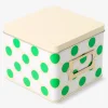 Square cake tin with green dots - 12x12 cm