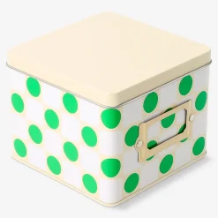Square cake tin with green dots - 12x12 cm