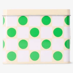 Square cake tin with green dots - 12x12 cm