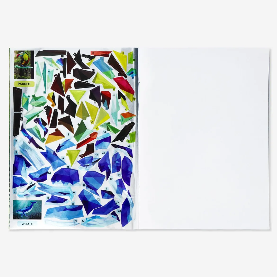 Sticker book with mosaic animals