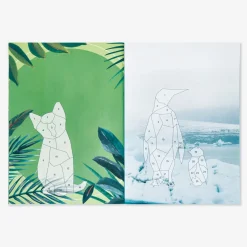 Sticker book with mosaic animals