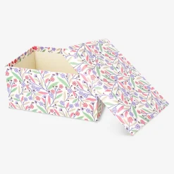 Storage box with multi coloured flowers - 17x24 cm