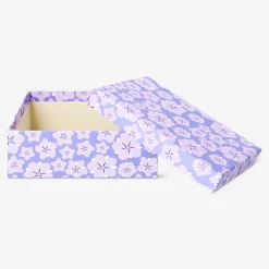 Storage box with purple flower - 14x20 cm