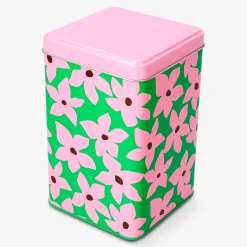 Storage tin with floral print - 16 cm