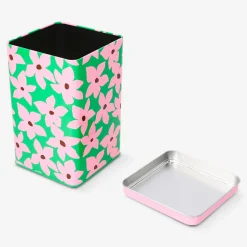 Storage tin with floral print - 16 cm