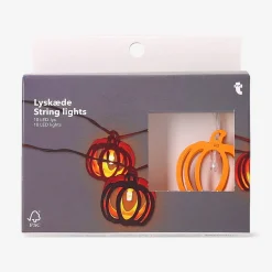 String lights - Wooden pumpkins