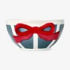 Striped bowl with embossed bow - 16 cm
