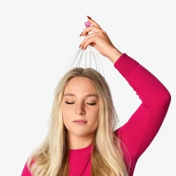Striped head massager with diamond